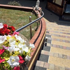 Curved Stainless Steel Handrail on Posts — Beaconsfield, Buckinghamshire
